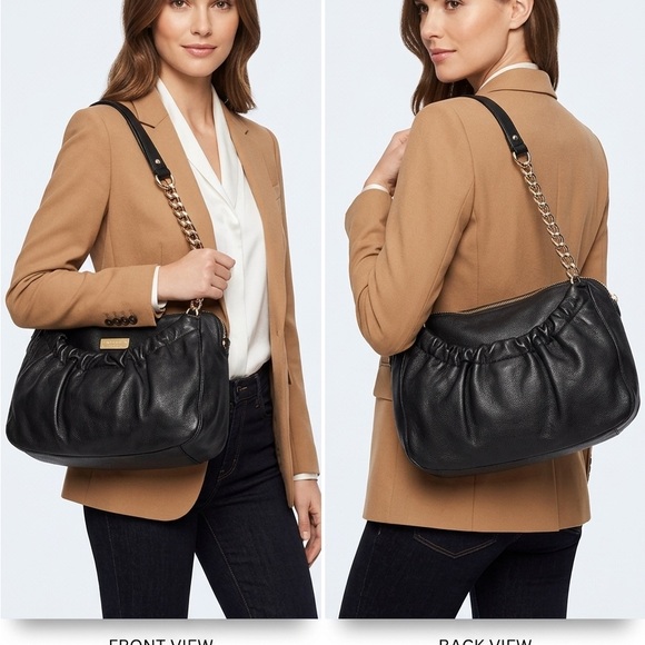 Elegant Black Leather Shoulder Bag like new Kate spade black purse - Picture 6 of 6